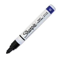 Sharpie Oil-Based Paint Marker - Black, Medium Point, cap off