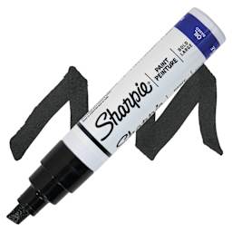 Sharpie Oil-Based Paint Marker - Black, Bold Point, swatch and marker