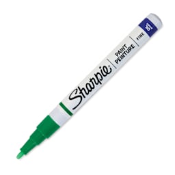 Sharpie Oil-Based Paint Marker - Green, Fine Point, cap off