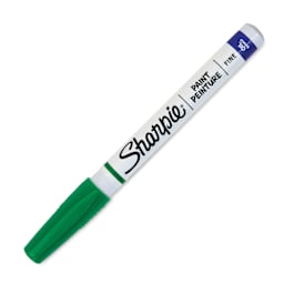 Sharpie Oil-Based Paint Marker - Green, Fine Point, cap on