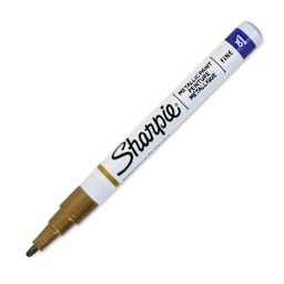 Sharpie Oil-Based Paint Marker - Metallic Gold, Fine Point, cap off