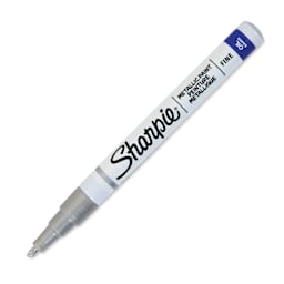 Sharpie Oil-Based Paint Marker - Metallic Silver, Fine Point, cap off