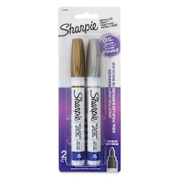 Sharpie Oil-Based Paint Marker - Gold and Silver, Medium Point, Set of 2, front of the packaging