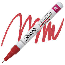 Sharpie Oil-Based Paint Marker - Red, Extra Fine Point marker and swatch
