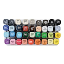 Copic Classic Marker - Assorted Colors, Set of 36 (top view)