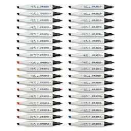 Copic Classic Marker - Assorted Colors, Set of 36 (set contents with caps off)