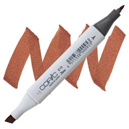 Copic Classic Marker - Redwood E19 marker and swatch
