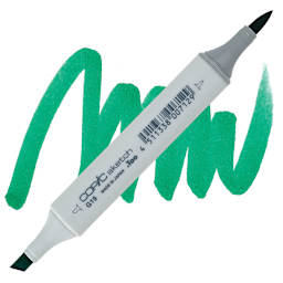 Copic Sketch Marker - Bright Parrot Green G19 marker and swatch