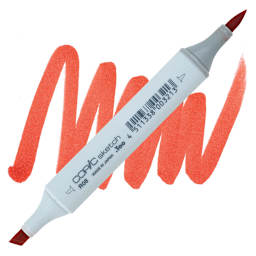 Copic Sketch Marker - Vermilion R08 marker and swatch