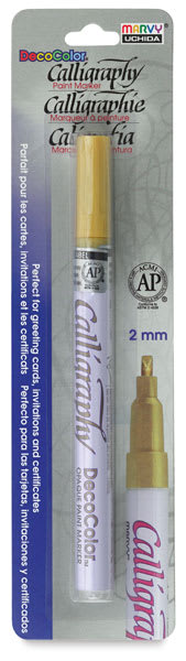 Calligraphy Paint Marker - Gold Marker shown in Blister package