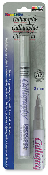 Calligraphy Paint Marker - Silver Marker shown in Blister package