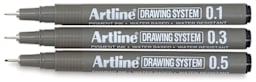 Artline Drawing Pens, Set of 3 Assorted 