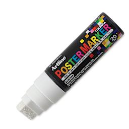 Artline Poster Markers - Single White 20.0 mm Tip marker shown uncapped at angle