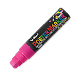Artline Poster Markers - Single Pink 12.0 mm Tip marker shown uncapped at angle
