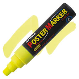 Artline Poster Markers - 6 mm Tip, Fluorescent Yellow marker and swatch