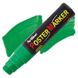 Artline Poster Markers - 12 mm Tip, Fluorescent Green marker and swatch
