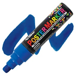 Artline Poster Markers - 6 mm Tip, Blue marker and swatch