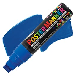 Artline Poster Markers - 12 mm Tip, Blue marker and swatch