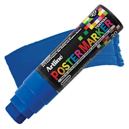 Artline Poster Markers - 20 mm Tip, Blue marker and swatch