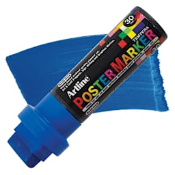 Artline Poster Markers - 30 mm Tip, Blue marker and swatch