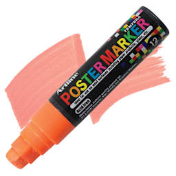 Artline Poster Markers - 12 mm Tip, Fluorescent Orange marker and swatch