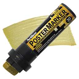 Artline Poster Markers - Metallic Gold, 30 mm marker and swatch