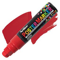 Artline Poster Markers - 12 mm Tip, Red marker and swatch