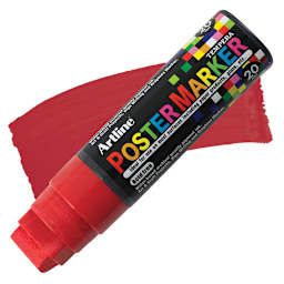 Artline Poster Markers - 20 mm Tip, Red marker and swatch