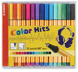 Stabilo Point 88 Mini Pens - Front of package of 15 Color Hits shown