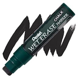 Pentel Wet Erase Chalk Markers - Jumbo Point, Black marker and swatch