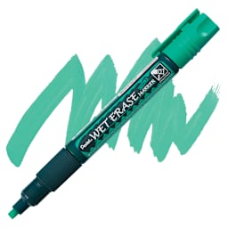 Pentel Wet Erase Chalk Markers - Chisel Point, Green marker and swatch