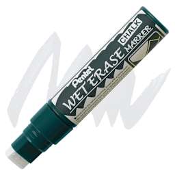Pentel Wet Erase Chalk Markers - Jumbo, White marker and swatch