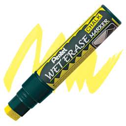 Pentel Wet Erase Chalk Markers - Jumbo Point, Yellow marker and swatch