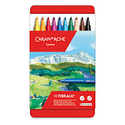 Caran d'Ache Fibralo Marker Sets - Front View of package of 10