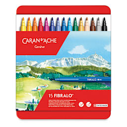 Caran d'Ache Fibralo Marker Sets - Front View of package of 15