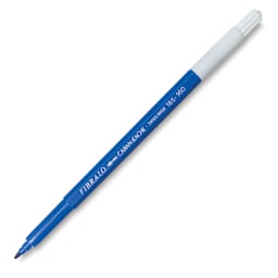 Caran d'Ache Fibralo Markers - Single Cobalt Blue Marker shown angled and open