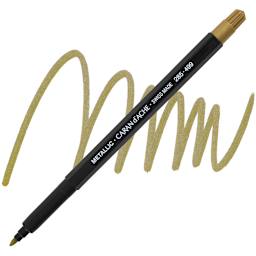 Caran d'Ache Fibralo Marker - Metallic Gold marker and swatch