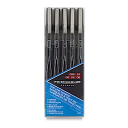 Prismacolor Premier Illustration Markers - 08, Black, Fine Line, Set of 5 (front of package)