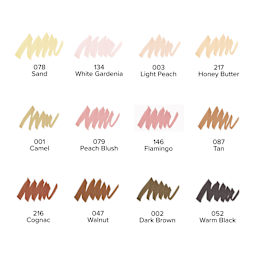 Blick Studio Double-Ended Alcohol Art Markers - Portrait Colors, Set of 12, swatches