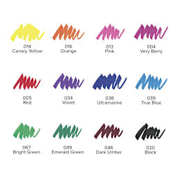 Blick Studio Double-Ended Alcohol Art Markers - Assorted Colors, Set of 12, swatches