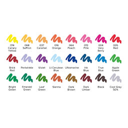Blick Studio Double-Ended Alcohol Art Markers - Assorted Colors, Set of 24, swatches