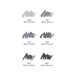 Blick Studio Double-Ended Alcohol Art Markers - Gray Tones, Set of 6, swatches