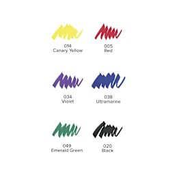 Blick Studio Double-Ended Alcohol Art Markers - Assorted Colors, Set of 6, swatches