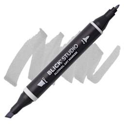 Blick Studio Alcohol Art Marker - 080 Basic Gray 1, swatch and marker