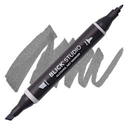 Blick Studio Alcohol Art Marker - 081 Basic Gray 2, swatch and marker