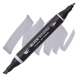 Blick Studio Alcohol Art Marker - 027 Cool Gray 50%, swatch and marker