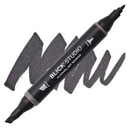 Blick Studio Alcohol Art Marker - 060 Warm Gray 80%, swatch and marker