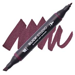 Blick Studio Alcohol Art Marker - 128 Merlot, swatch and marker