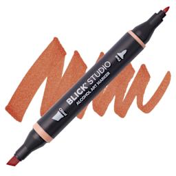 Blick Studio Alcohol Art Marker - 075 Terra Cotta, swatch and marker