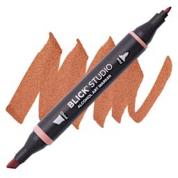 Blick Studio Alcohol Art Marker - 007 Spice, swatch and marker